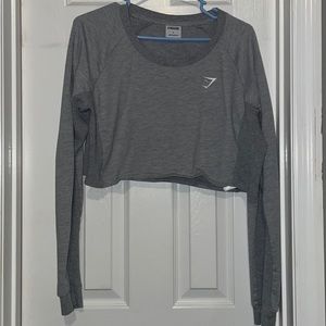 Grey long sleeve gymshark crop top